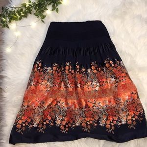 Silk/Cotton High Waisted Skirt